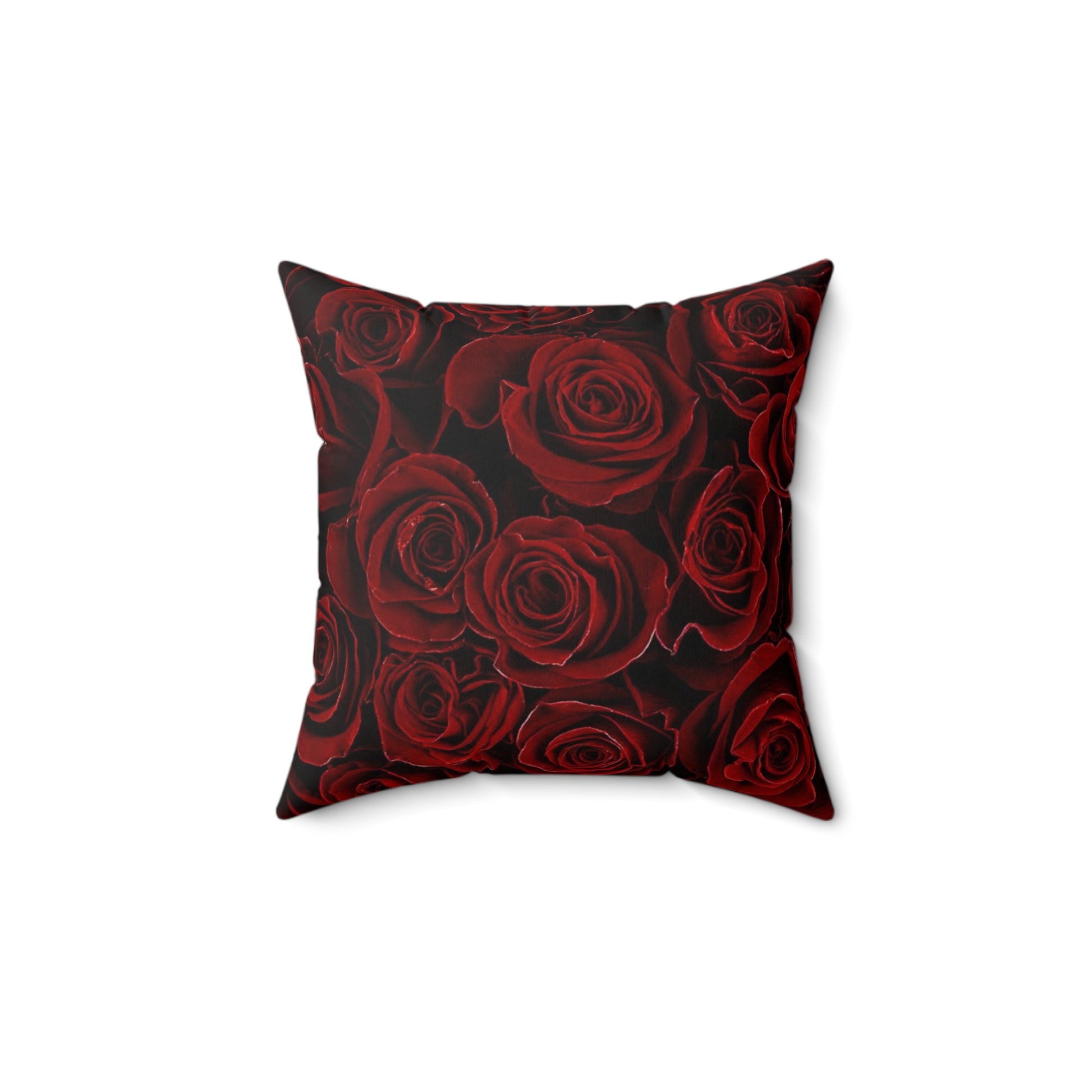 Red Roses Floral Square Pillow – Classic & Cozy Style