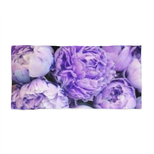 Floral Beach Soft Towel – Purple Peony