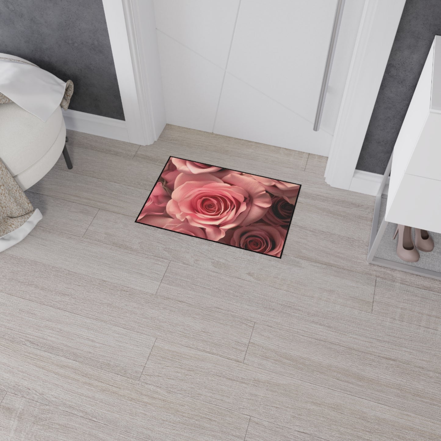 Pink Roses Heavy Duty Floor Mat