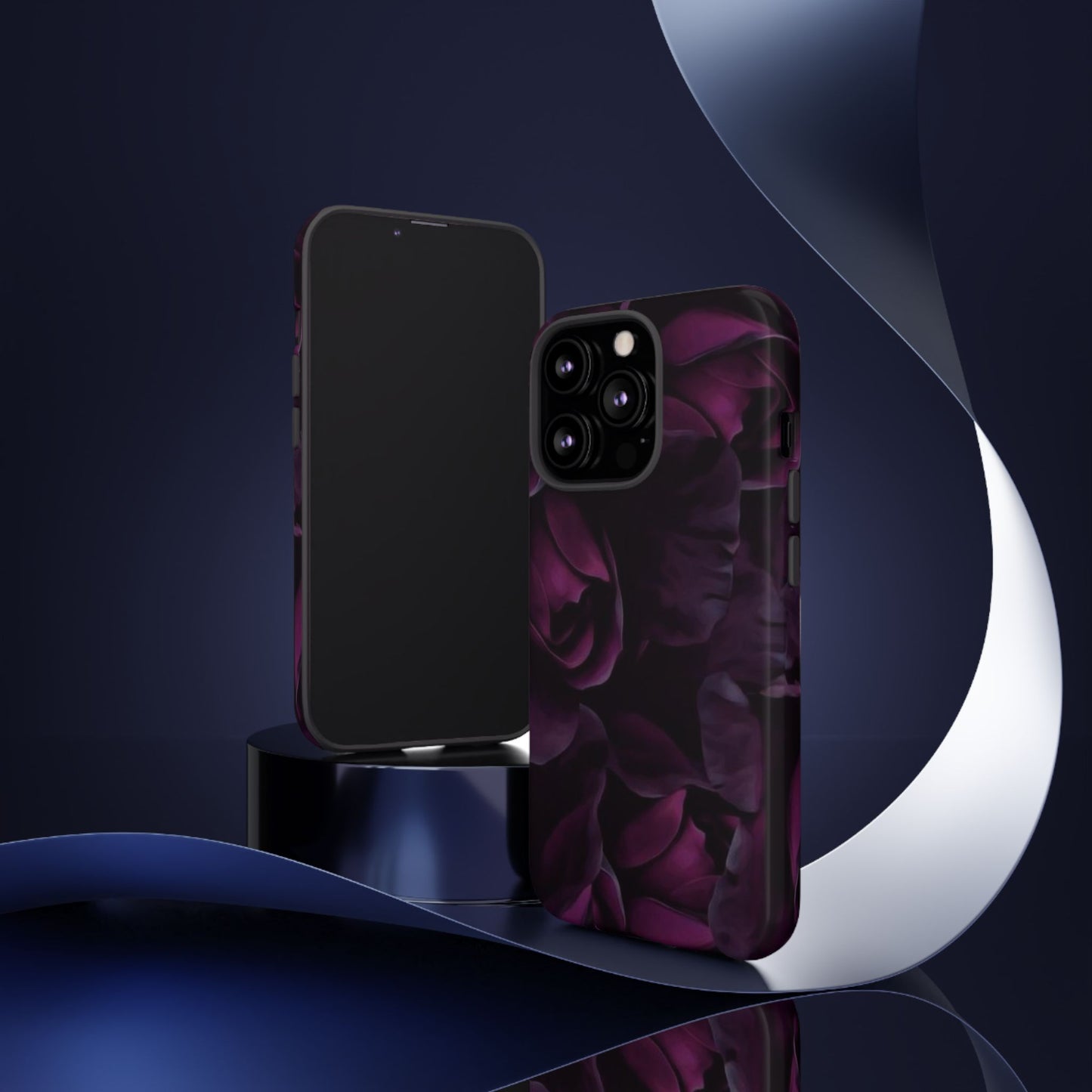 Dark Purple Floral Tough Phone Case