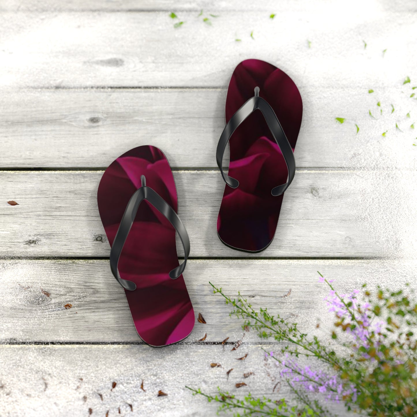 Magenta Dahlia Flip Flops