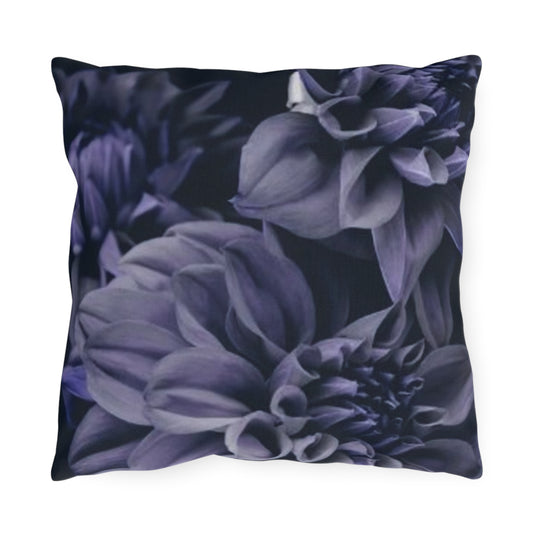 Blue Dahlia Outdoor Pillow