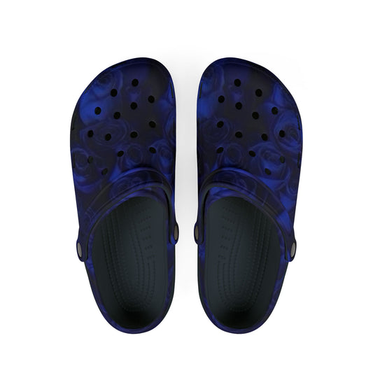 Dark Blue Roses Foam Shoes