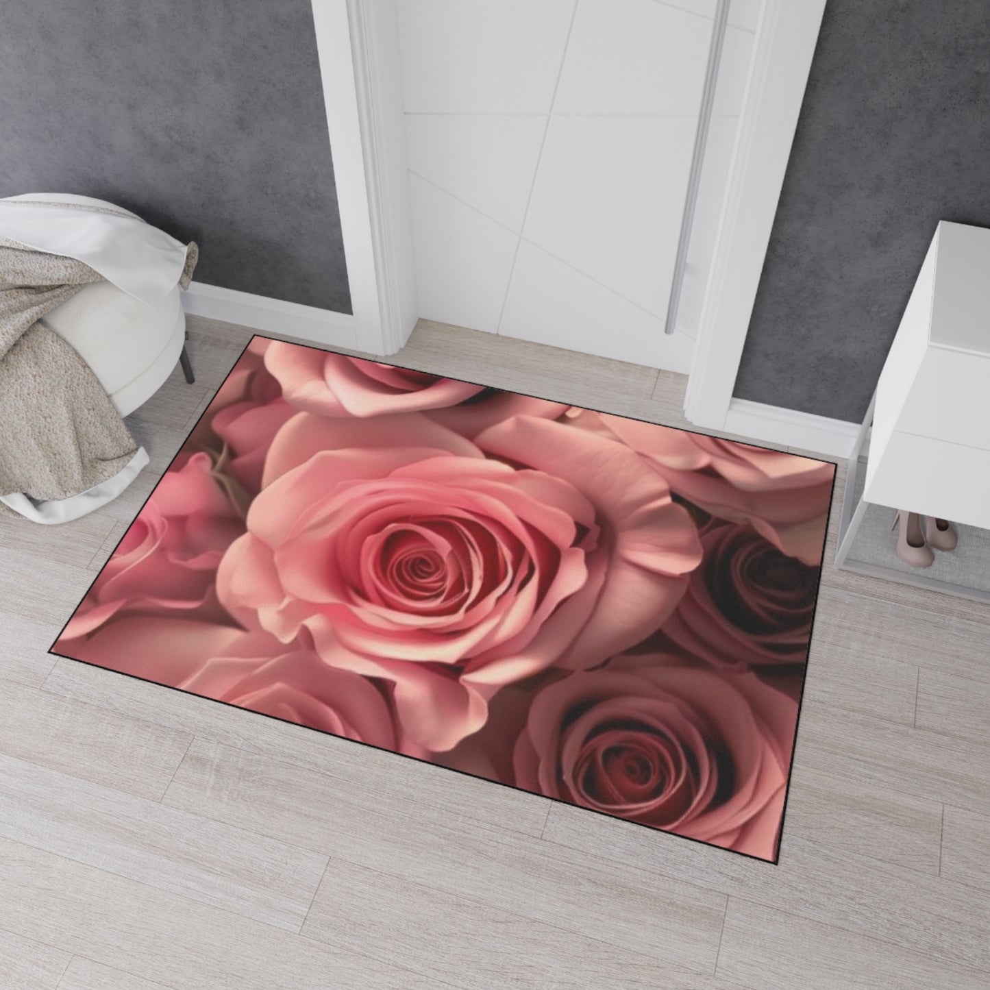 Pink Roses Heavy Duty Floor Mat