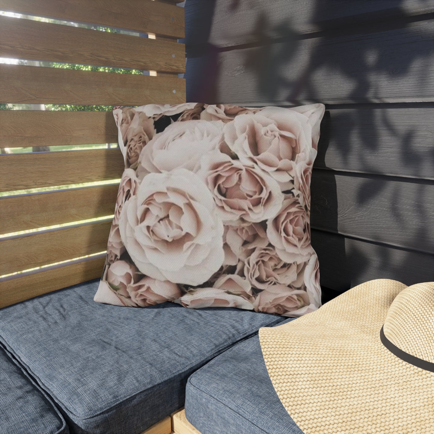 Light Pink Roses Outdoor Pillow