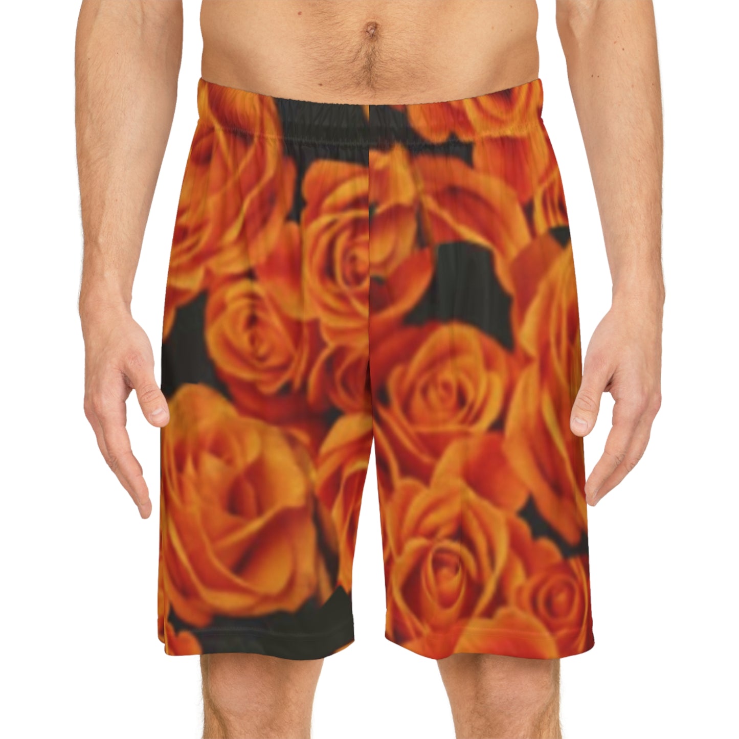 Orange Roses Basketball Shorts