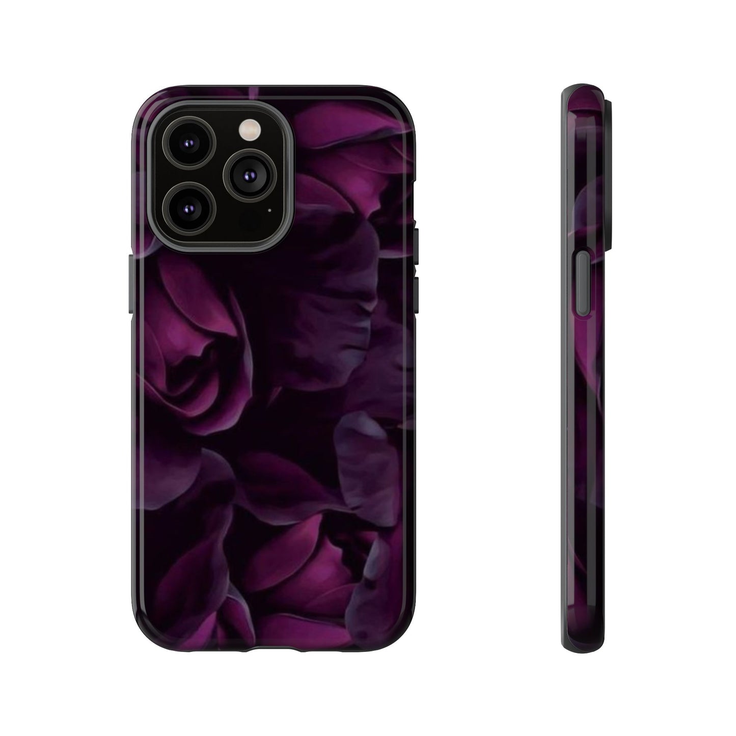 Dark Purple Floral Tough Phone Case