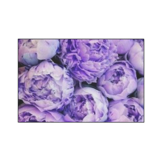 Heavy Duty Floral Floor Mat Purple Peony | Durable Home Accent