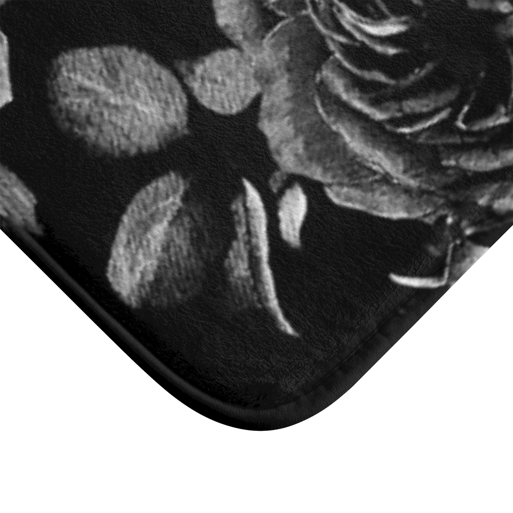 Black & White Floral Bath Mat Anti Slipping