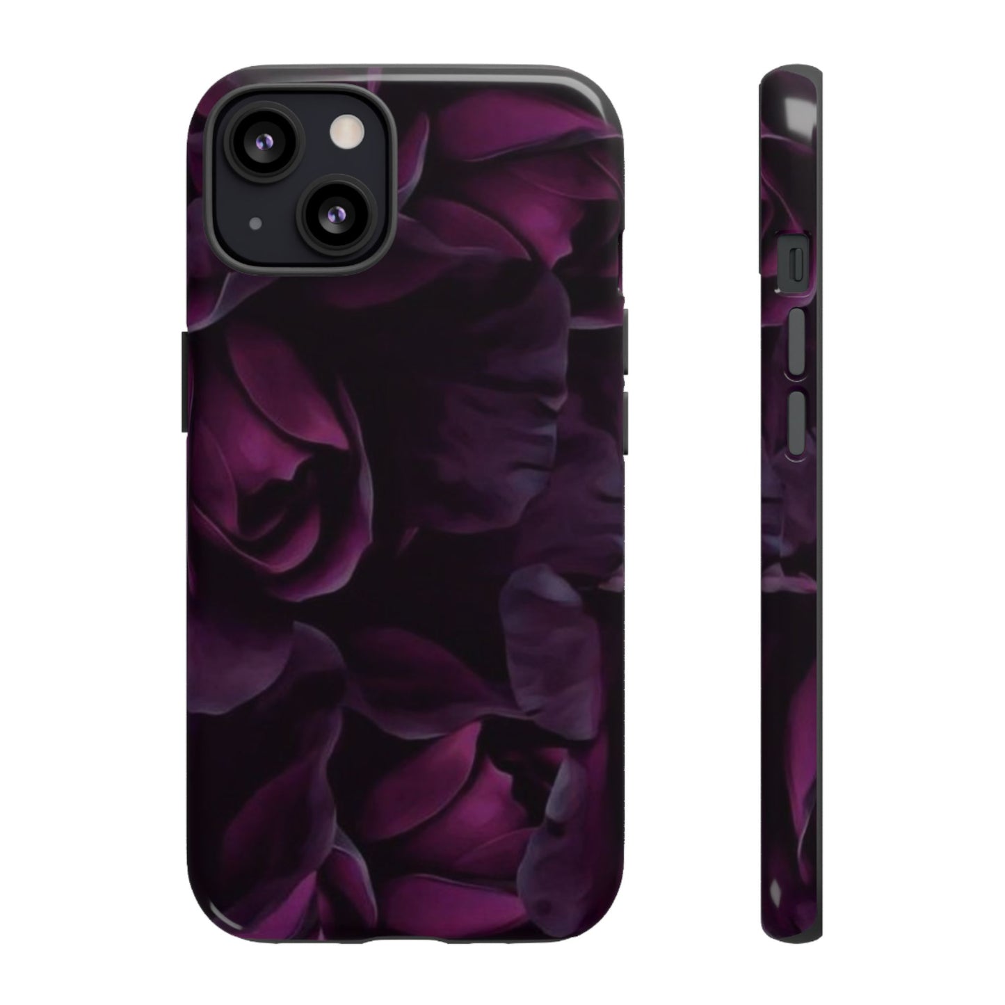Dark Purple Floral Tough Phone Case