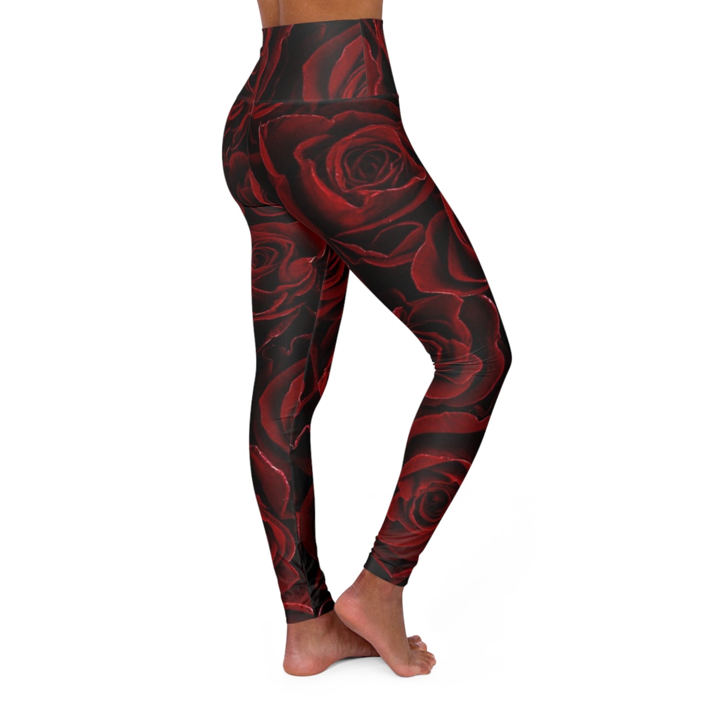 Red Roses Floral Skinny Fit Legging for Gym
