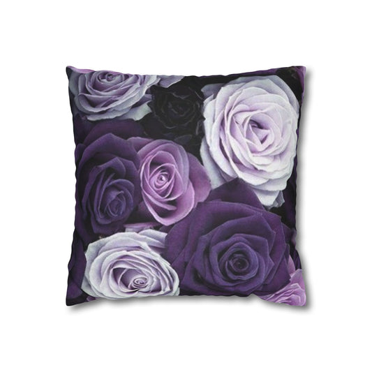 Purple Roses Floral Square Pillowcase