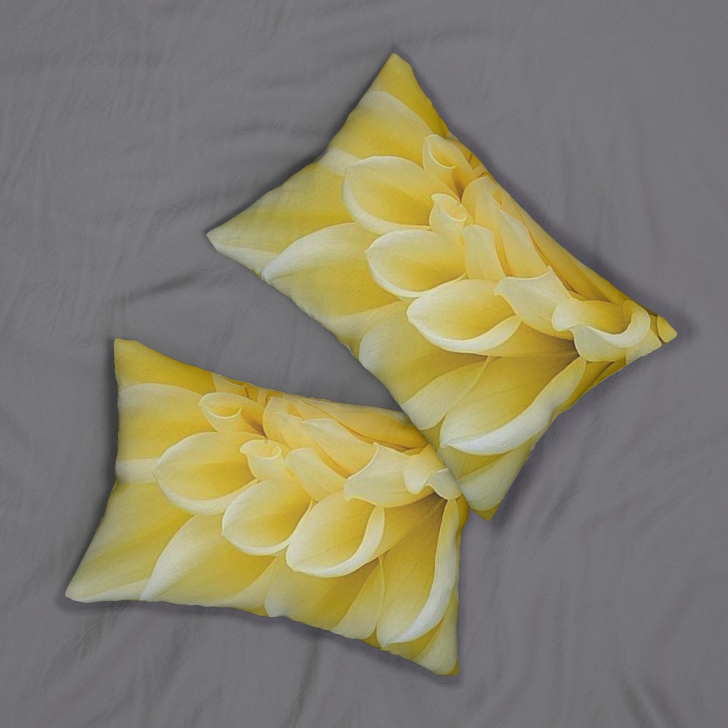 Yellow Dahlia Lumbar Pillow