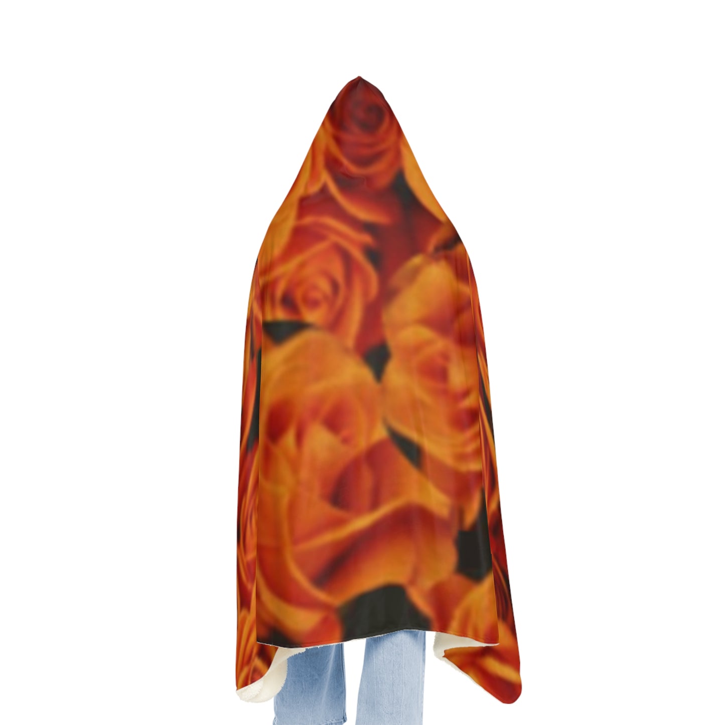 Orange Roses Hood Blanket