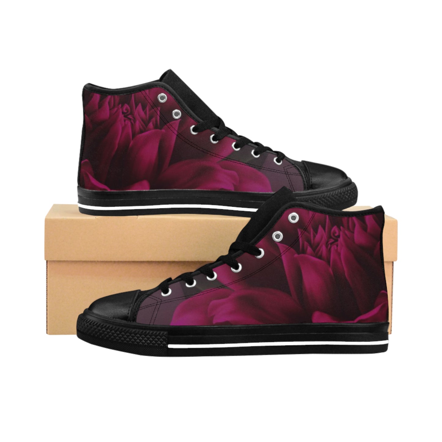 Magenta Dahlia High Top Sneakers