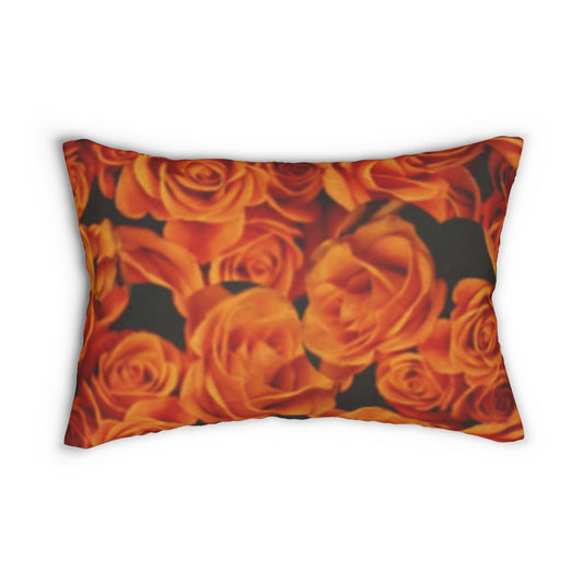 Orange Roses Lumbar Pillow