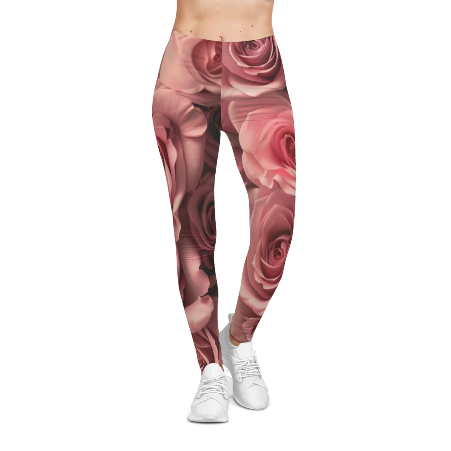 Pink Roses Casual Leggings