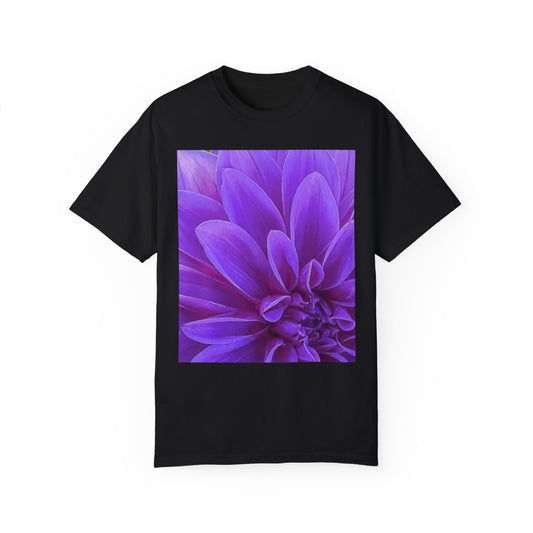 Purple Dahlia Floral T-shirt Relaxed Fit

