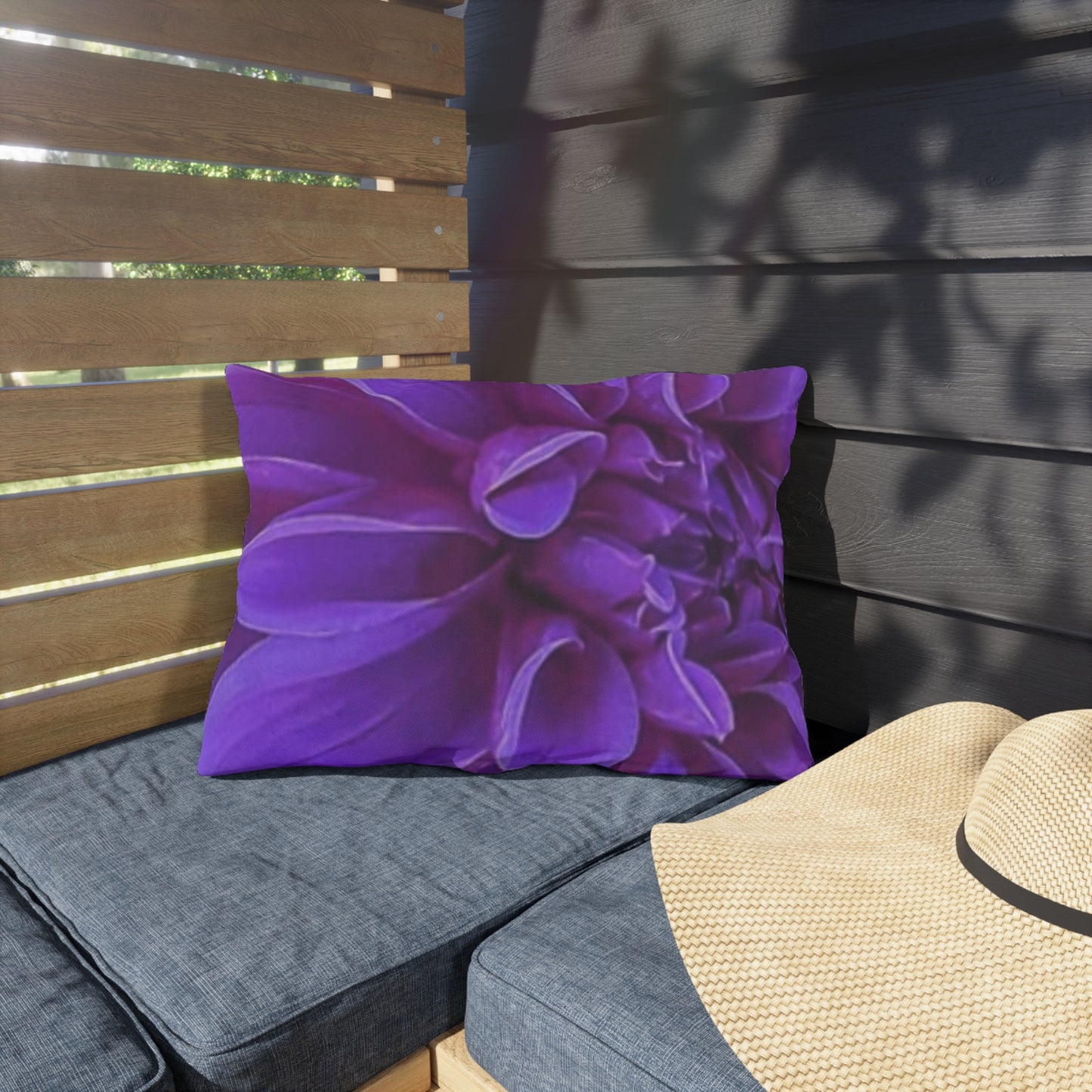 Purple Dahlia Outdoor Pillow