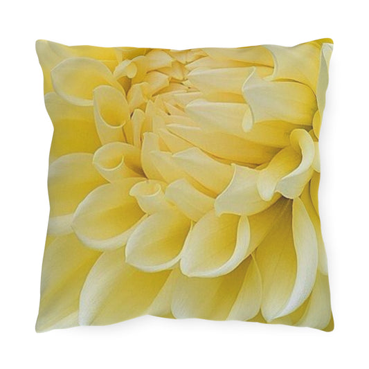 Yellow Dahlia Outdoor Pillow