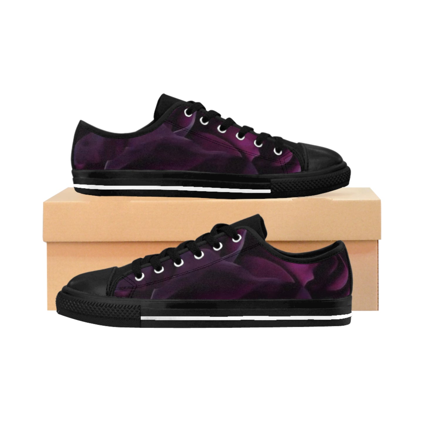 Dark Purple Floral Sneakers