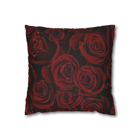  Red Roses Floral Square Pillowcase