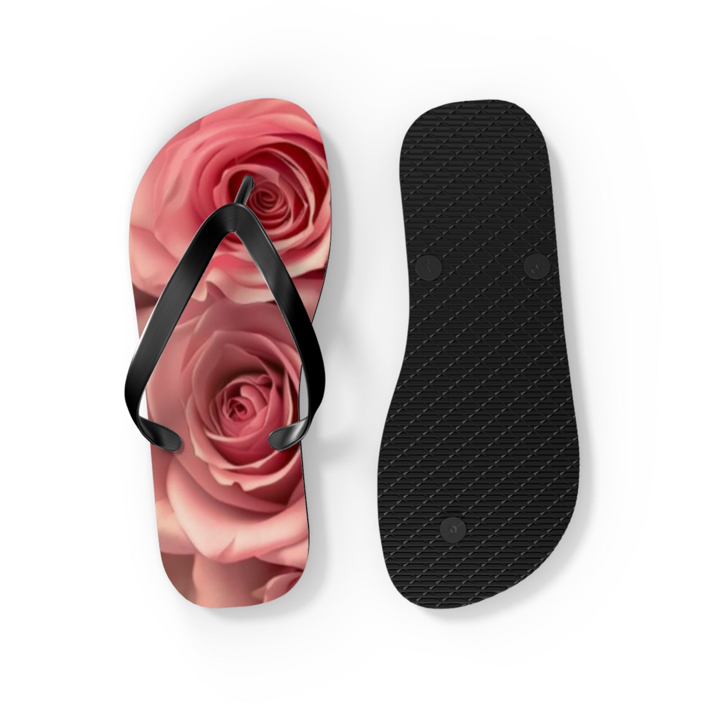 Pink Roses Flip Flops