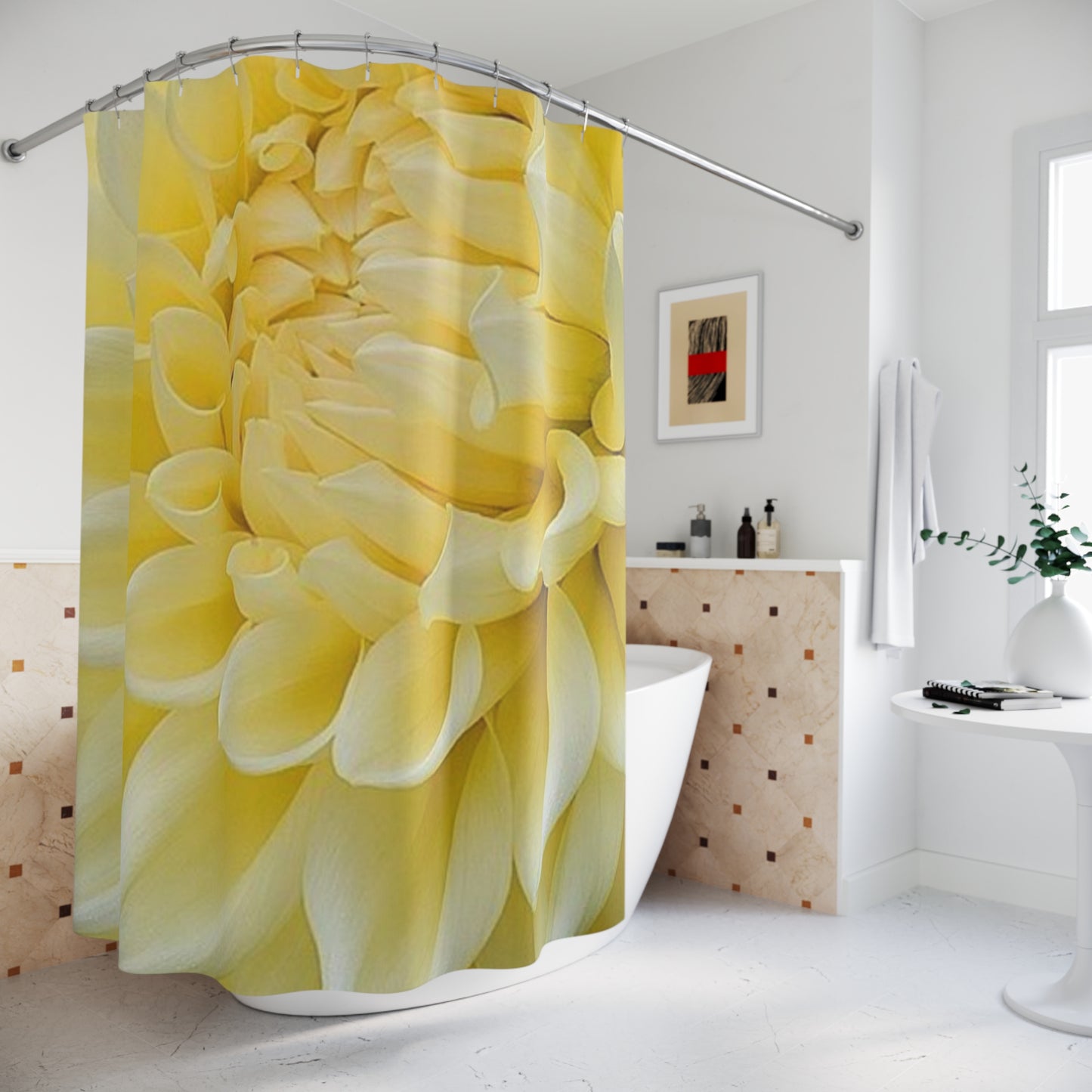 Yellow Dahlia Shower Curtain
