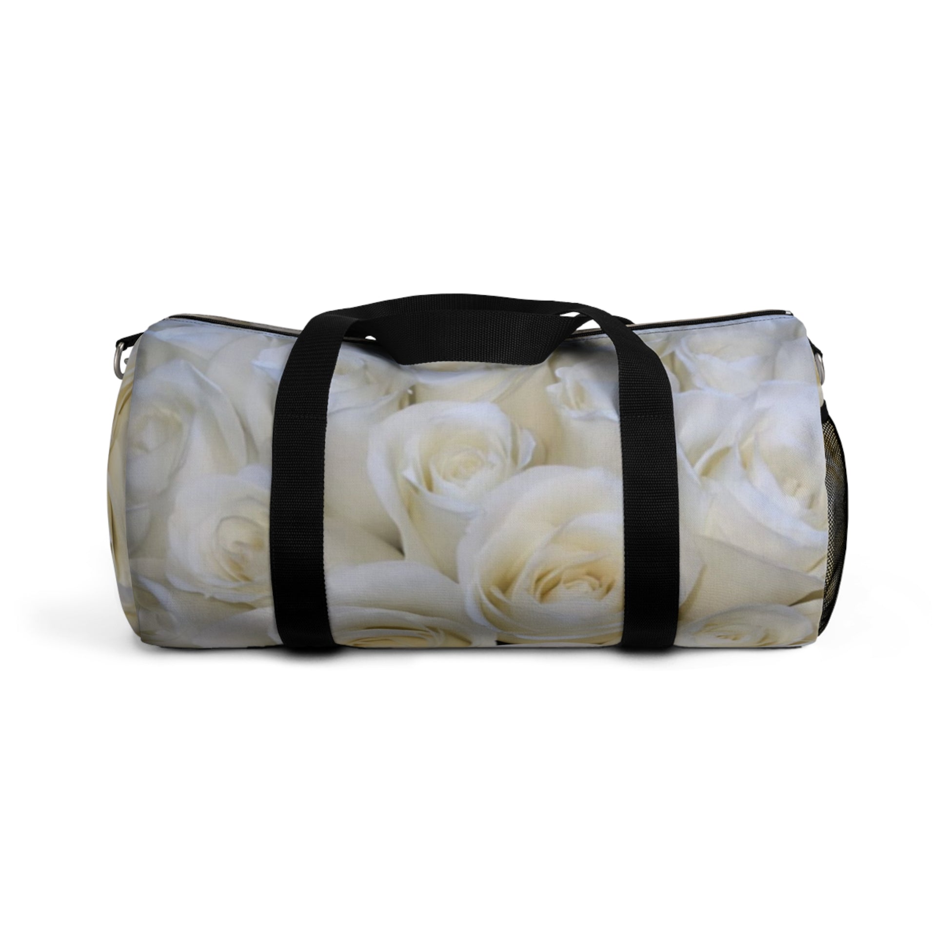 White Roses Floral Duffel Bag for Gym