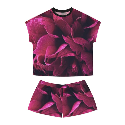 Magenta Floral Pajama Set for Women