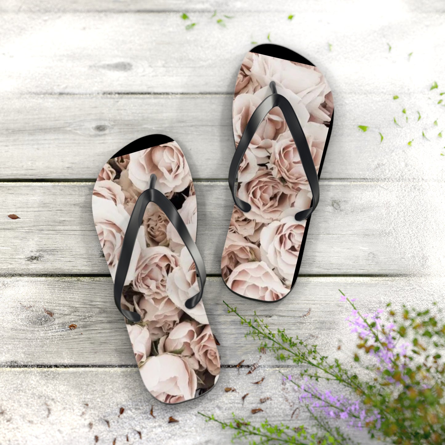 Light Pink Roses Flip Flops