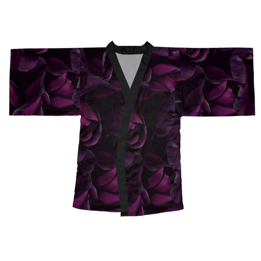 Dark Purple Floral Kimono Robe