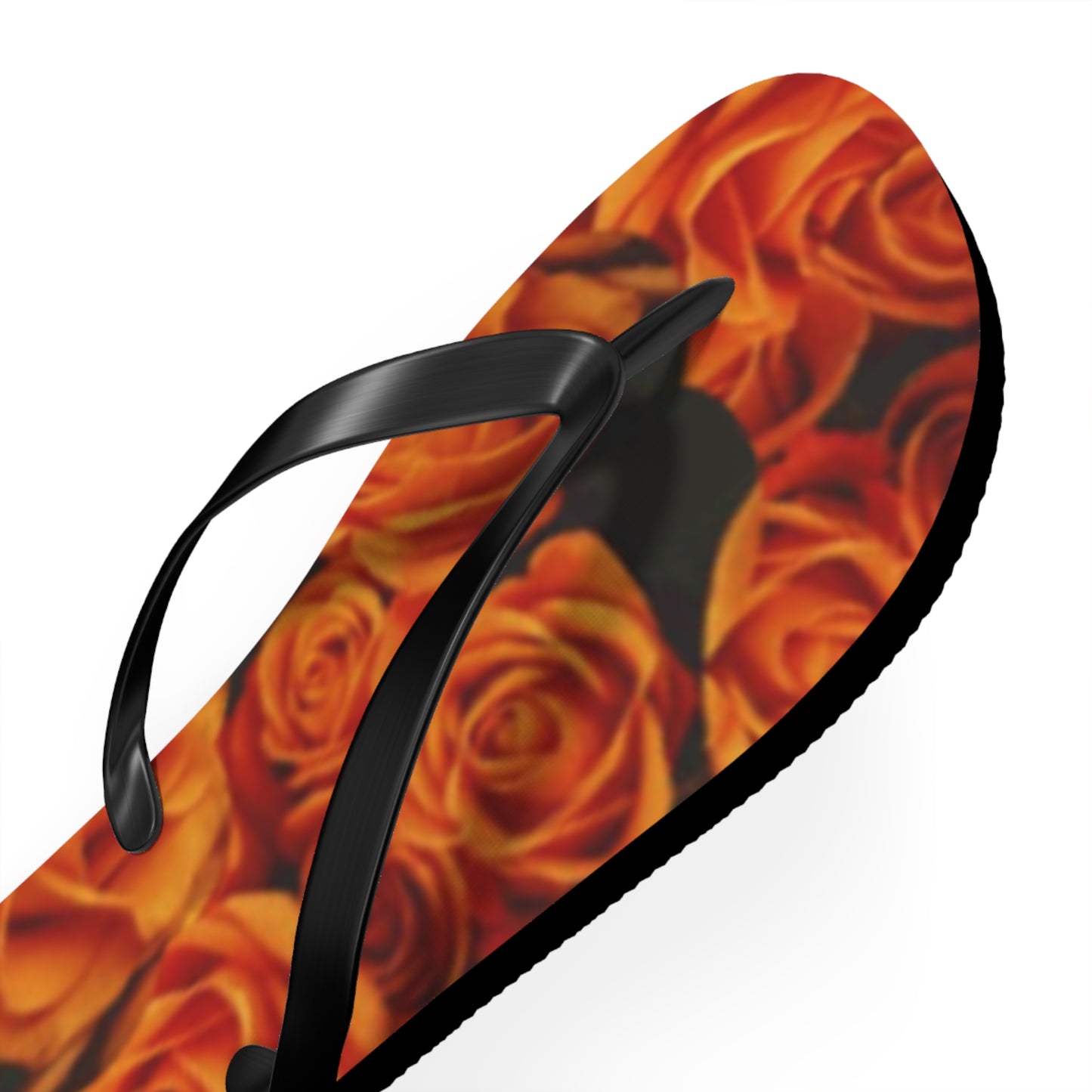Orange Roses Flip Flops