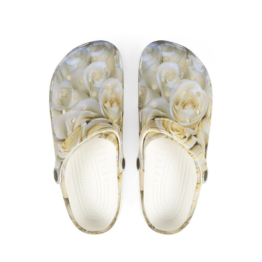 White Roses Foam Shoes