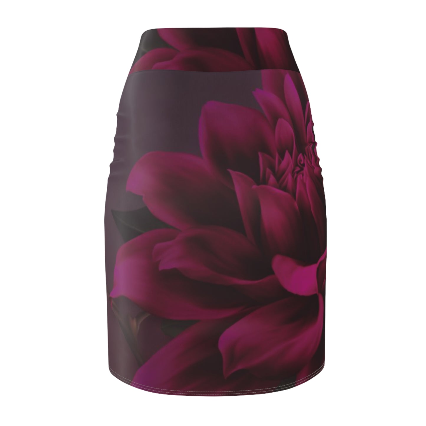 Magenta Dahlia Pencil Skirt