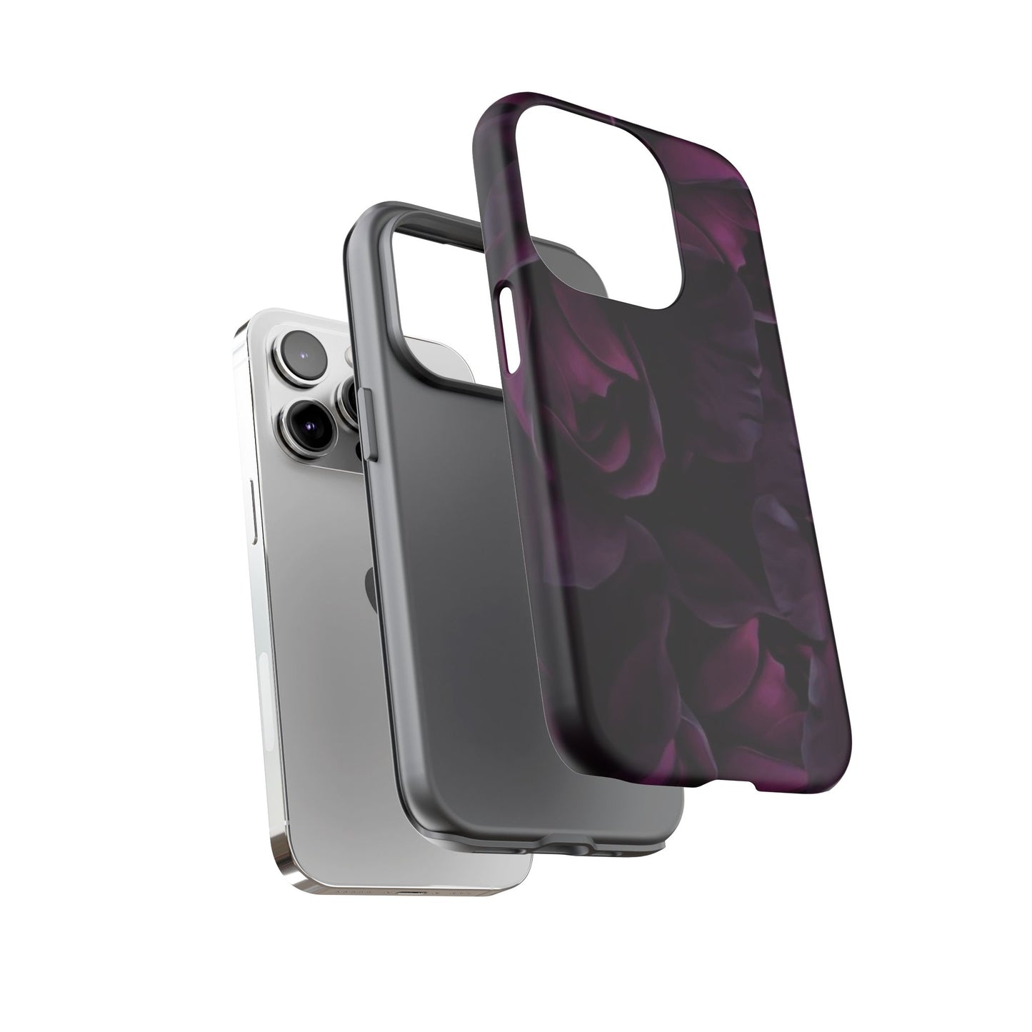 Dark Purple Floral Tough Phone Case