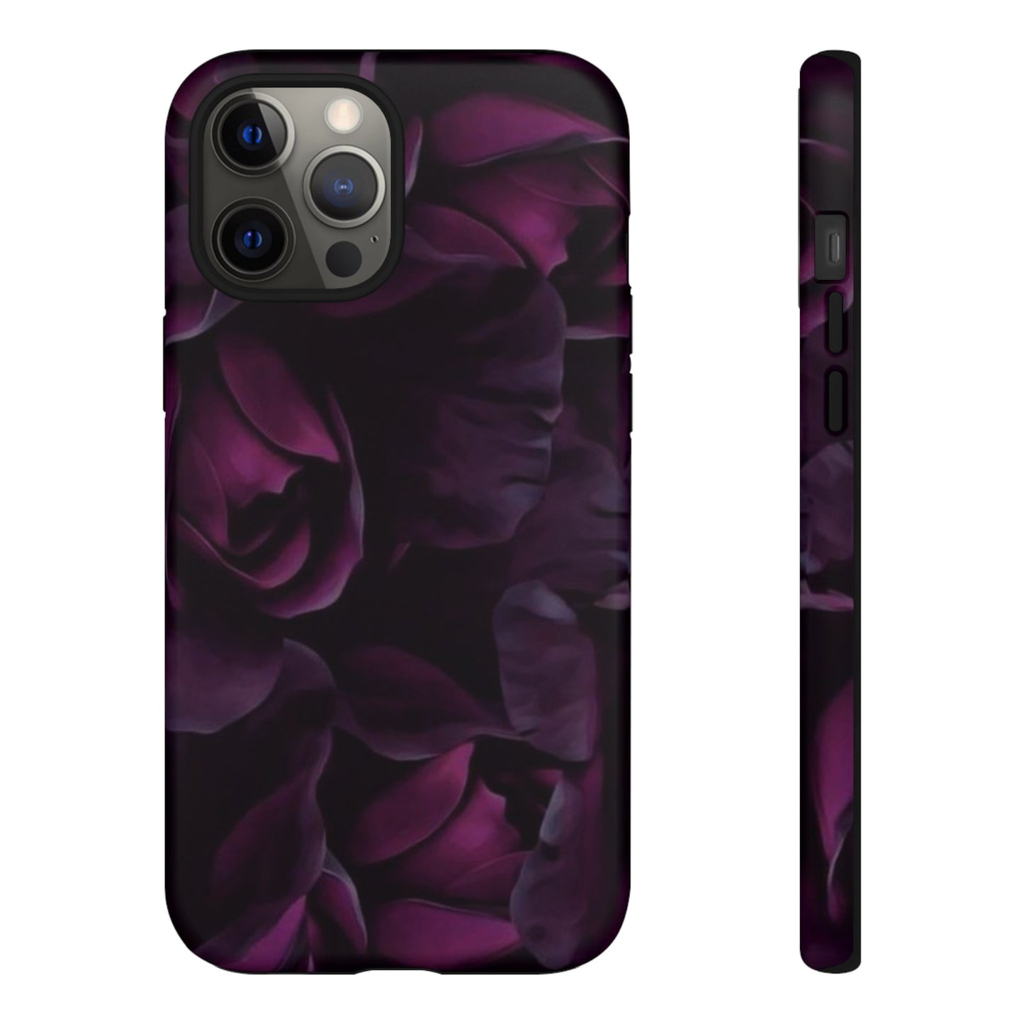 Dark Purple Floral Tough Phone Case