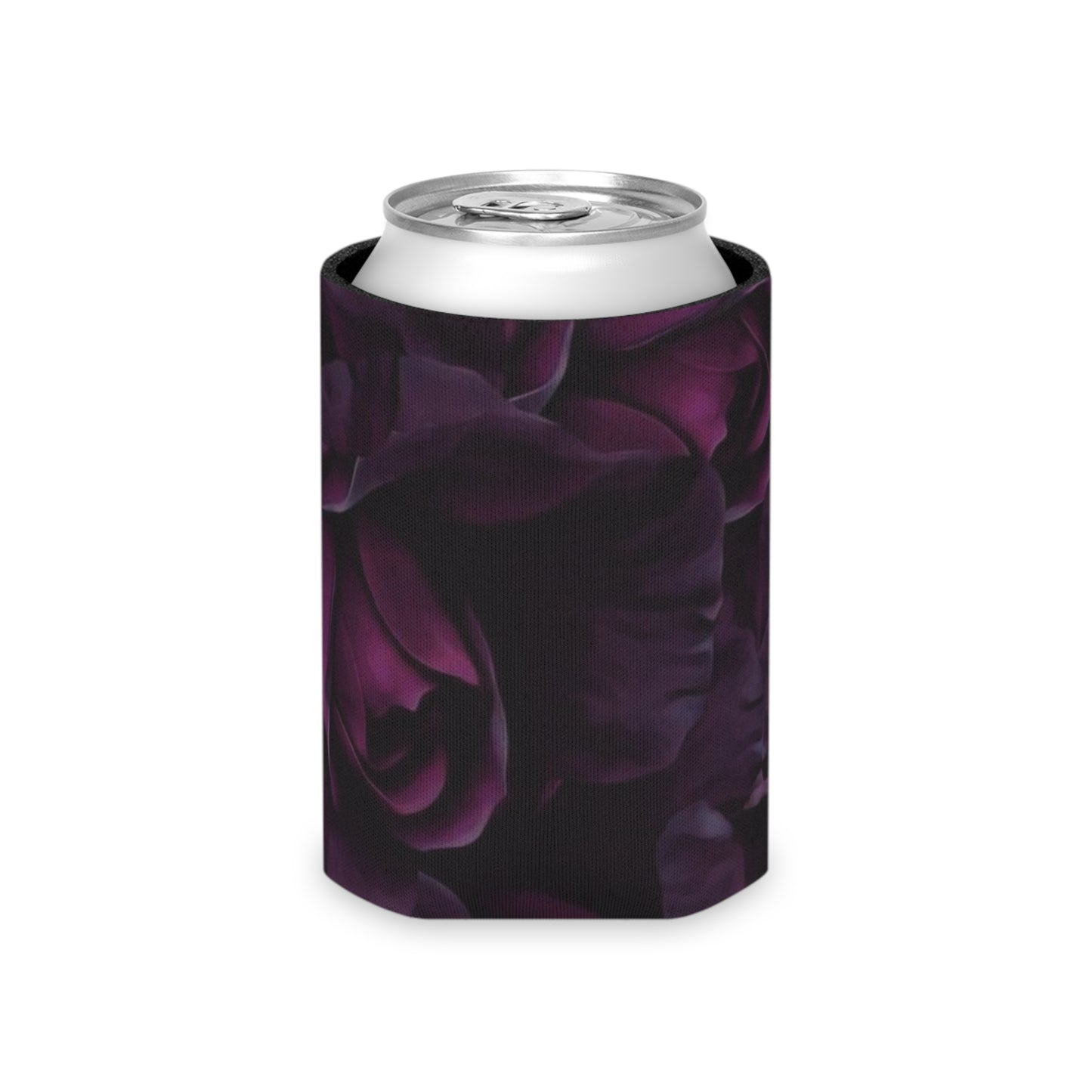 Dark Purple Floral Can Cooler