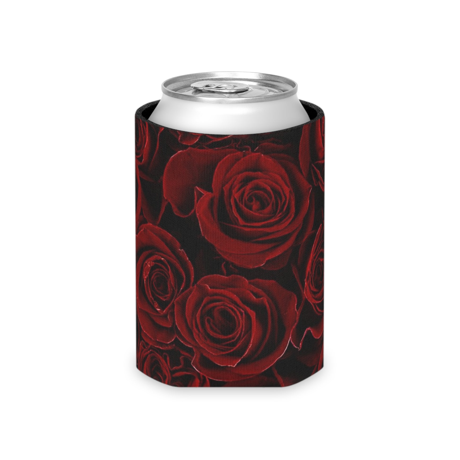 Floral Can Cooler - Red Roses Design
