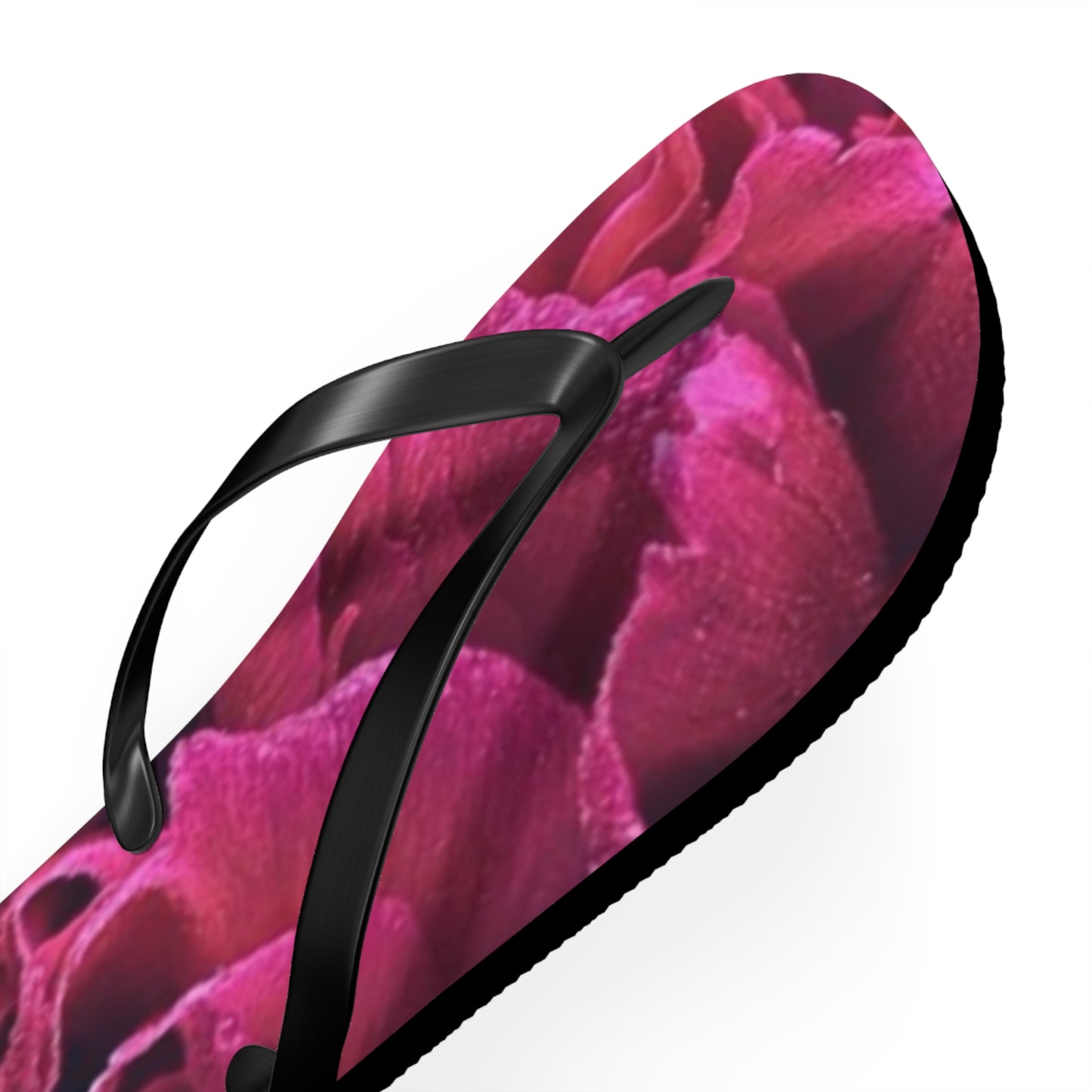 Magenta All Over Floral Design Flip Flops