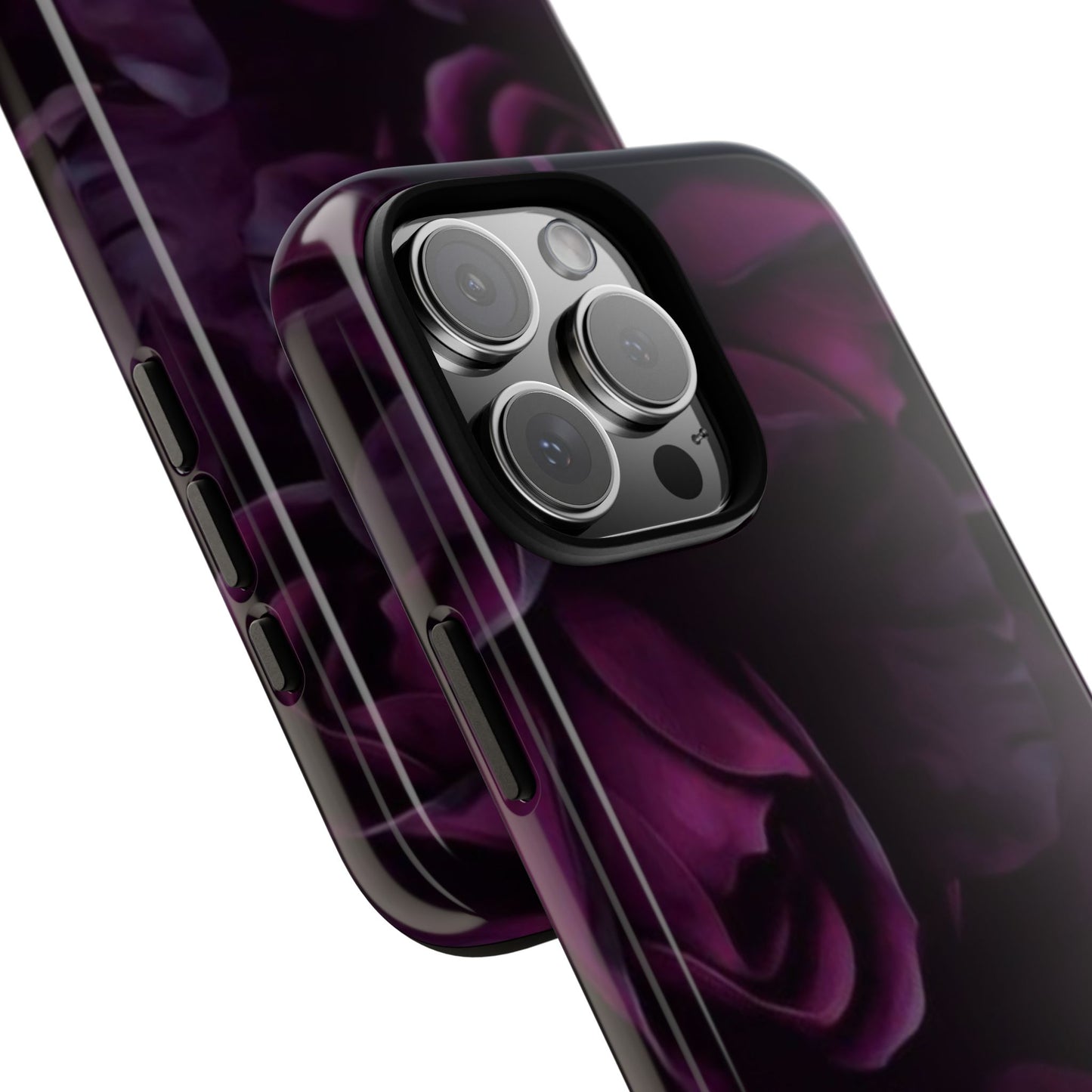 Dark Purple Floral Tough Phone Case