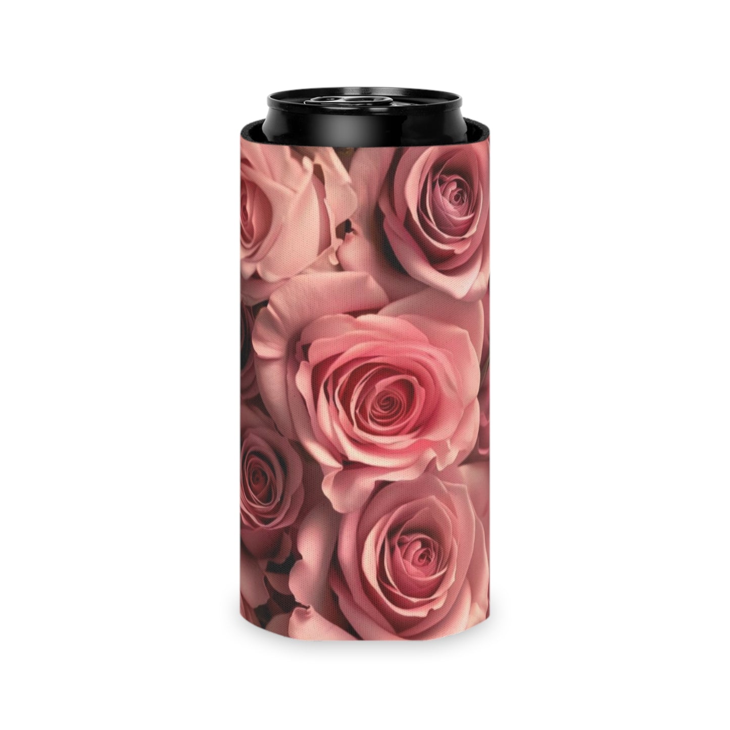 Pink Roses Can Cooler