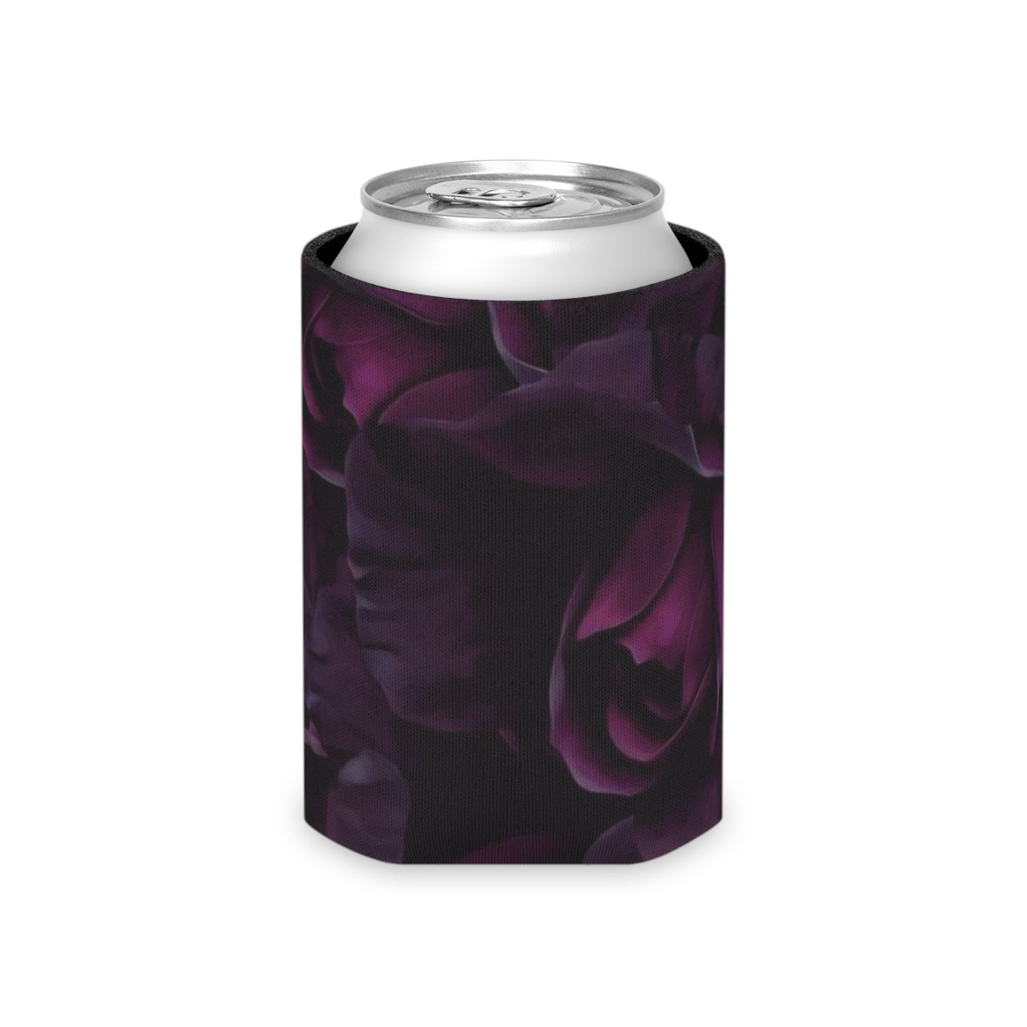 Dark Purple Floral Can Cooler