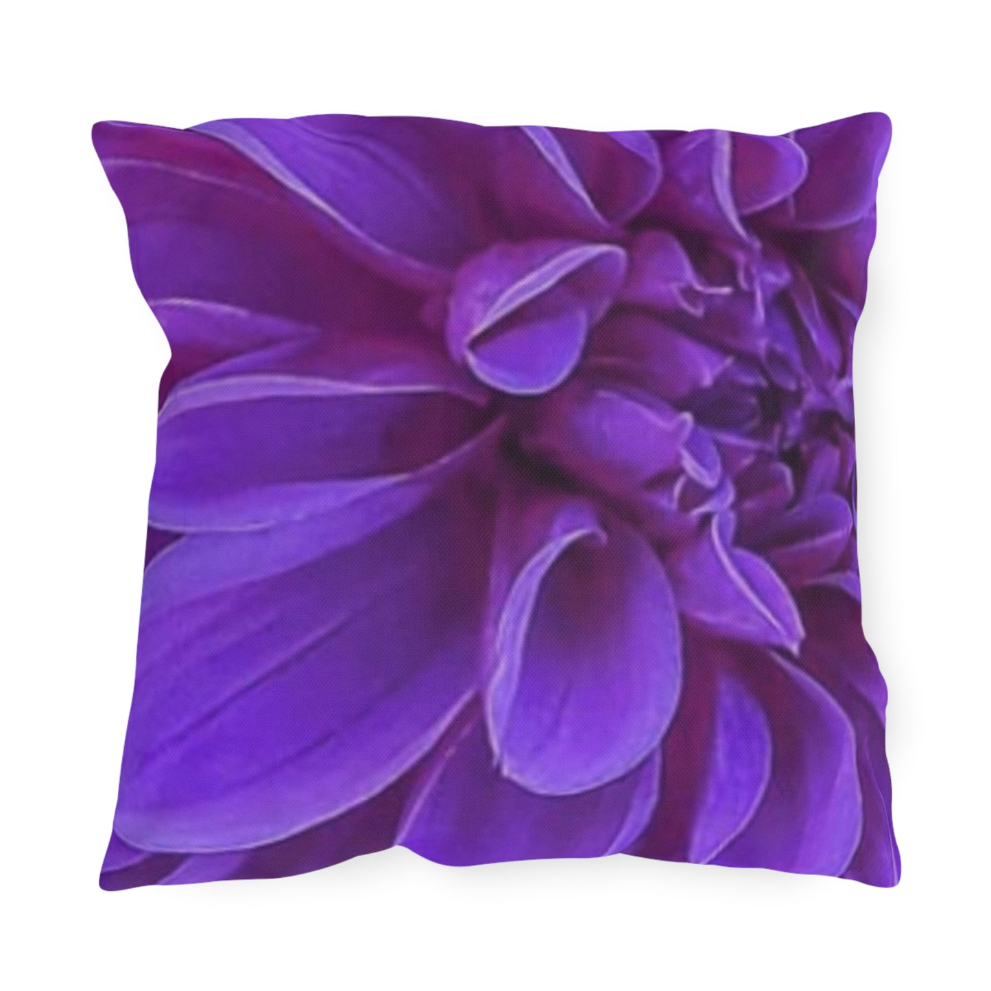  Purple Dahlia Floral Outdoor Pillow
