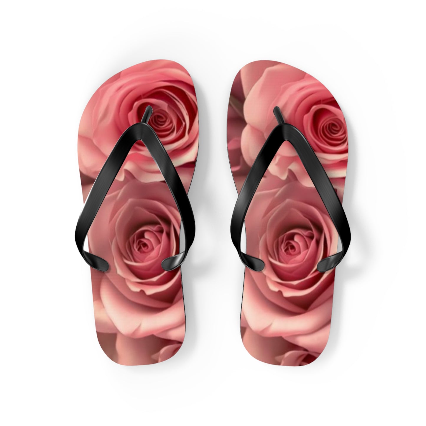 Pink Roses Flip Flops