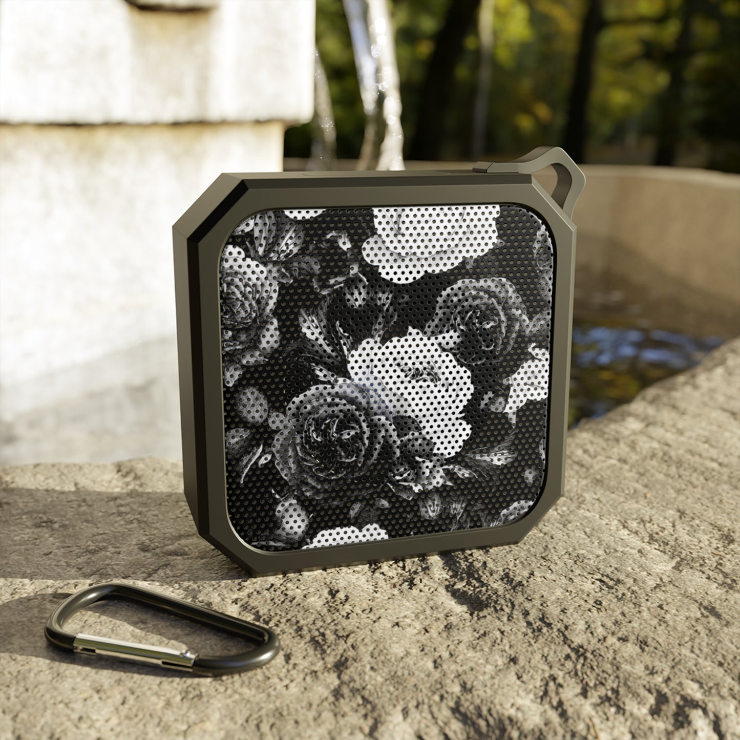 Black & White Floral Outdoor Bluetooth Speaker