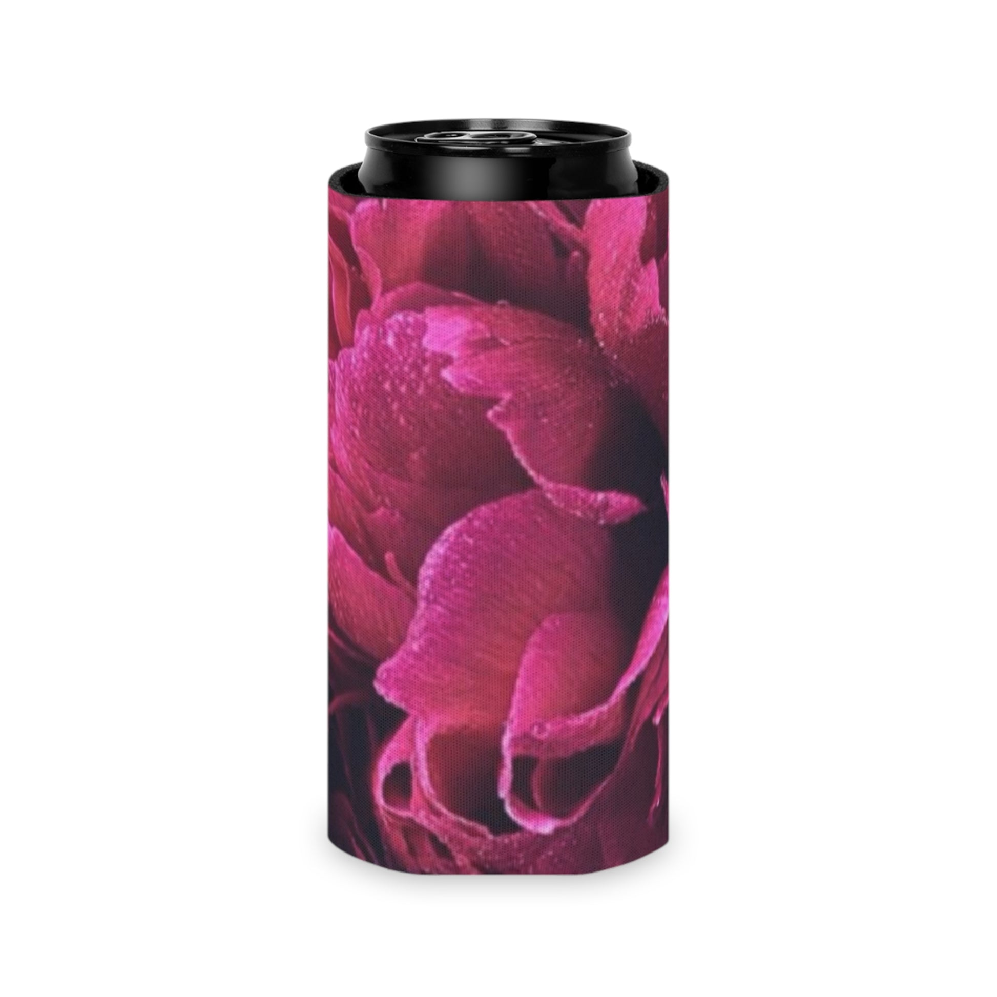 Floral Can Cooler - Magenta Floral Design