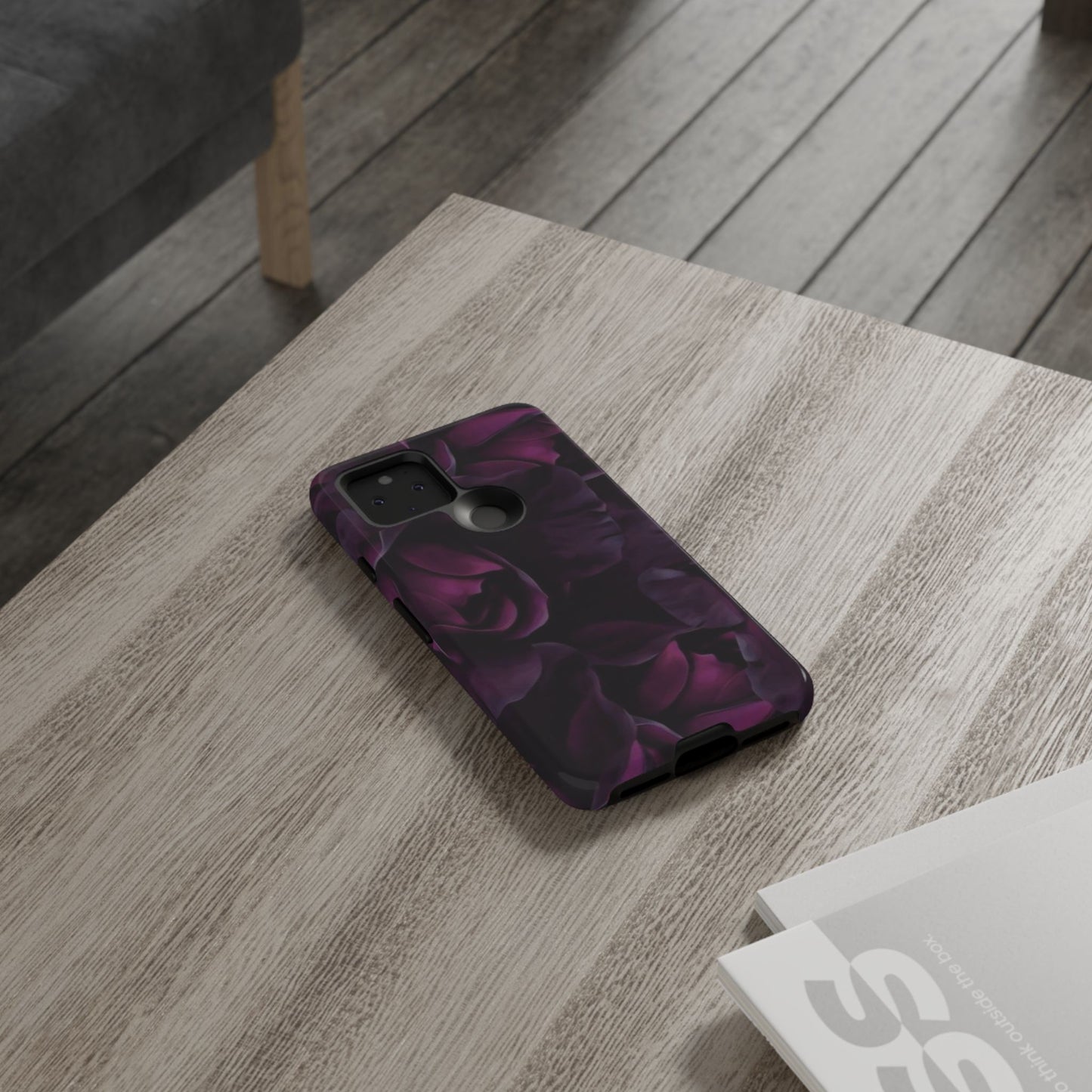Dark Purple Floral Tough Phone Case