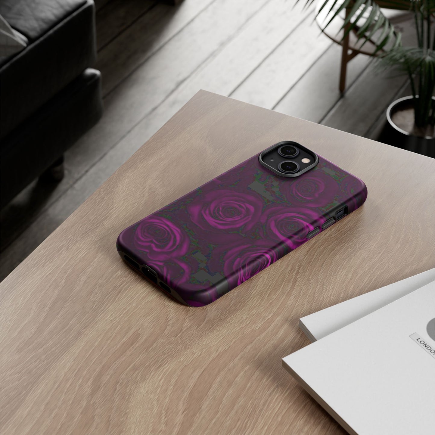 Dark Purple Roses Phone Tough Case