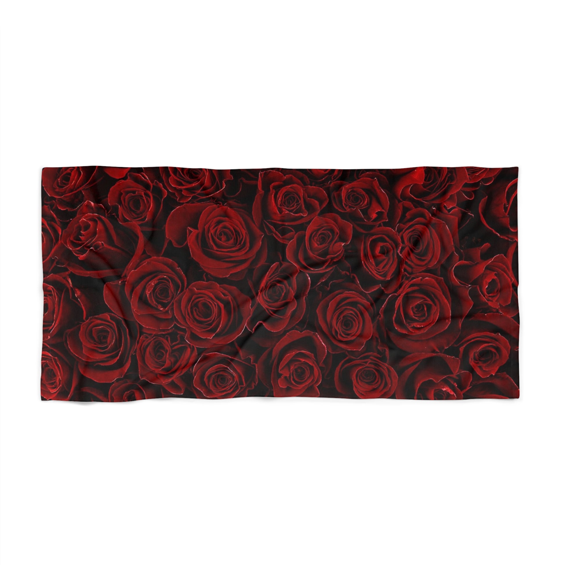 Floral Beach Soft Towel – Red Roses